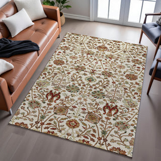 Piper Looms Mayfield Floral AMF1085 Ivory Machine Washable Area Rug Lifestyle Image Feature