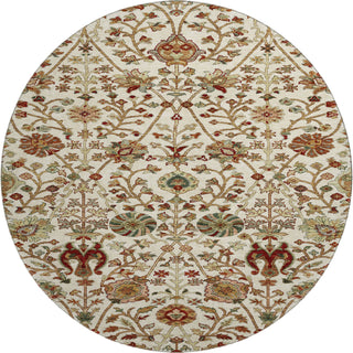 Piper Looms Mayfield Floral AMF1085 Ivory Machine Washable Area Rug Round Main Image