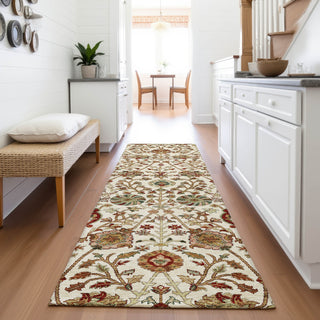 Piper Looms Mayfield Floral AMF1085 Ivory Machine Washable Area Rug Runner Lifestyle Image Feature