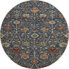 Piper Looms Mayfield Floral AMF1085 Navy Machine Washable Area Rug Round Main Image