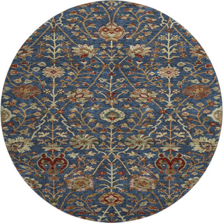 Piper Looms Mayfield Floral AMF1085 Navy Machine Washable Area Rug Round Main Image