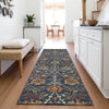 Piper Looms Mayfield Floral AMF1085 Navy Machine Washable Area Rug Runner Lifestyle Image Feature