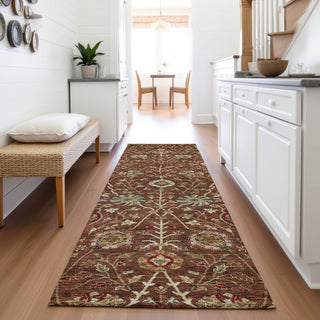 Piper Looms Mayfield Floral AMF1085 Paprika Machine Washable Area Rug Runner Lifestyle Image Feature