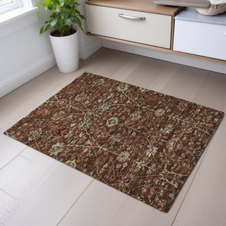 Piper Looms Mayfield Floral AMF1085 Paprika Machine Washable Area Rug Scatter Lifestyle Image Feature