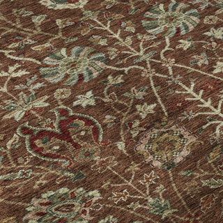 Piper Looms Mayfield Floral AMF1085 Paprika Machine Washable Area Rug Swatch Image