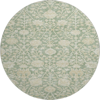 Piper Looms Mayfield Floral AMF1086 Aloe Machine Washable Area Rug Round Main Image