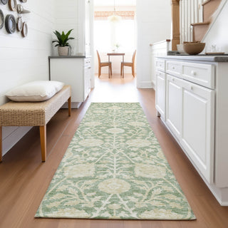 Piper Looms Mayfield Floral AMF1086 Aloe Machine Washable Area Rug Runner Lifestyle Image Feature