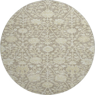 Piper Looms Mayfield Floral AMF1086 Mocha Machine Washable Area Rug Round Main Image