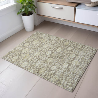 Piper Looms Mayfield Floral AMF1086 Mocha Machine Washable Area Rug Scatter Lifestyle Image Feature