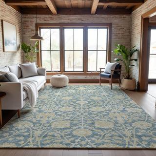 Piper Looms Mayfield Floral AMF1086 Sky Machine Washable Area Rug Lifestyle Image Feature