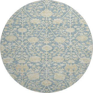 Piper Looms Mayfield Floral AMF1086 Sky Machine Washable Area Rug Round Main Image