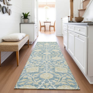 Piper Looms Mayfield Floral AMF1086 Sky Machine Washable Area Rug Runner Lifestyle Image Feature