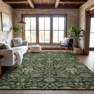 Piper Looms Mayfield Floral AMF1087 Green Machine Washable Area Rug Lifestyle Image Feature