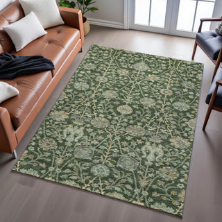 Piper Looms Mayfield Floral AMF1087 Green Machine Washable Area Rug Lifestyle Image Feature