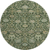 Piper Looms Mayfield Floral AMF1087 Green Machine Washable Area Rug Round Main Image