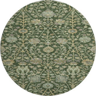 Piper Looms Mayfield Floral AMF1087 Green Machine Washable Area Rug Round Main Image