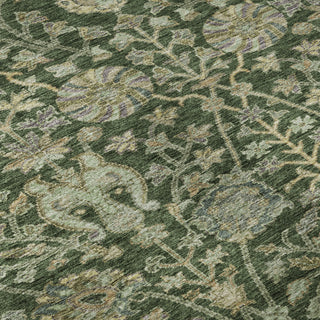 Piper Looms Mayfield Floral AMF1087 Green Machine Washable Area Rug Swatch Image