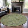 Piper Looms Mayfield Floral AMF1087 Mint Machine Washable Area Rug Round Lifestyle Image Feature
