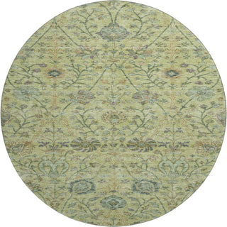 Piper Looms Mayfield Floral AMF1087 Mint Machine Washable Area Rug Round Main Image