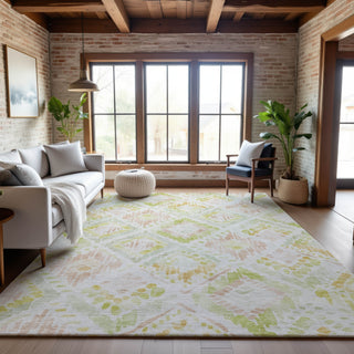 Piper Looms Mayfield Geometric AMF1088 Pink Machine Washable Area Rug Lifestyle Image Feature