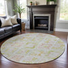 Piper Looms Mayfield Geometric AMF1088 Pink Machine Washable Area Rug Round Lifestyle Image Feature