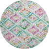 Piper Looms Mayfield Geometric AMF1088 Teal Machine Washable Area Rug Round Main Image