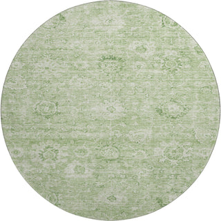 Piper Looms Mayfield Damask AMF1089 Aloe Machine Washable Area Rug Round Main Image