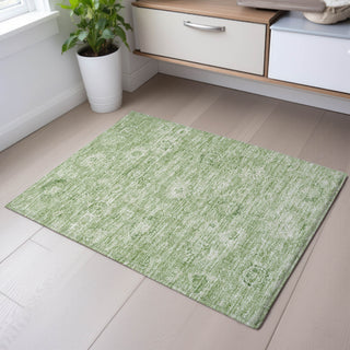 Piper Looms Mayfield Damask AMF1089 Aloe Machine Washable Area Rug Scatter Lifestyle Image Feature