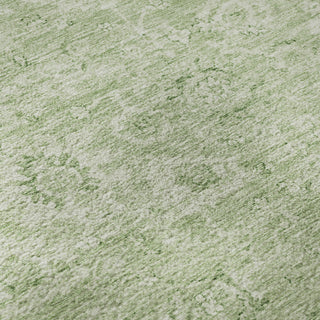 Piper Looms Mayfield Damask AMF1089 Aloe Machine Washable Area Rug Swatch Image