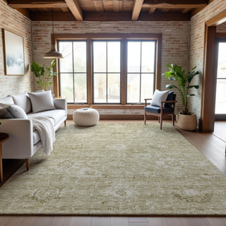 Piper Looms Mayfield Damask AMF1089 Beige Machine Washable Area Rug Lifestyle Image Feature