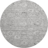 Piper Looms Mayfield Damask AMF1089 Gray Machine Washable Area Rug Round Main Image