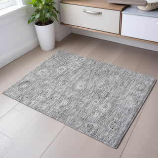 Piper Looms Mayfield Damask AMF1089 Gray Machine Washable Area Rug Scatter Lifestyle Image Feature