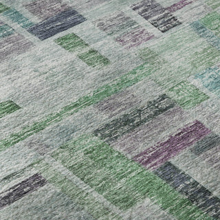 Piper Looms Mayfield Stripes AMF1090 Aloe Machine Washable Area Rug Swatch Image