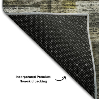 Piper Looms Mayfield Stripes AMF1090 Charcoal Machine Washable Area Rug Backing Image