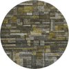 Piper Looms Mayfield Stripes AMF1090 Charcoal Machine Washable Area Rug Round Main Image
