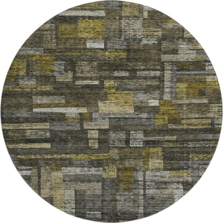 Piper Looms Mayfield Stripes AMF1090 Charcoal Machine Washable Area Rug Round Main Image
