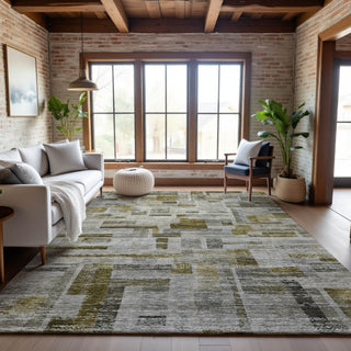 Piper Looms Mayfield Stripes AMF1090 Taupe Machine Washable Area Rug Lifestyle Image Feature