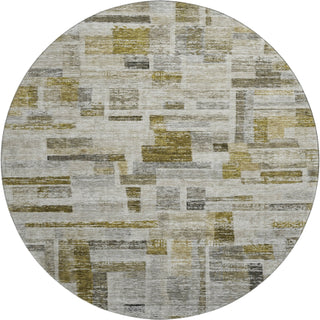 Piper Looms Mayfield Stripes AMF1090 Taupe Machine Washable Area Rug Round Main Image