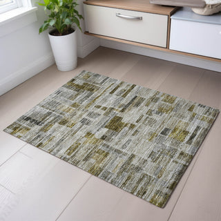 Piper Looms Mayfield Stripes AMF1090 Taupe Machine Washable Area Rug Scatter Lifestyle Image Feature