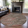 Piper Looms Mayfield Global AMF1091 Brown Machine Washable Area Rug Round Lifestyle Image Feature