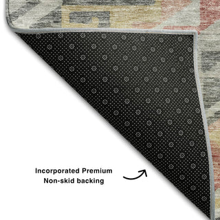 Piper Looms Mayfield Global AMF1091 Gray Machine Washable Area Rug Backing Image