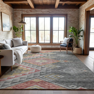 Piper Looms Mayfield Global AMF1091 Gray Machine Washable Area Rug Lifestyle Image Feature