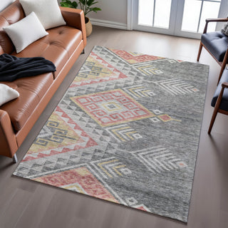 Piper Looms Mayfield Global AMF1091 Gray Machine Washable Area Rug Lifestyle Image Feature