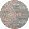 Piper Looms Mayfield Global AMF1091 Gray Machine Washable Area Rug Round Main Image