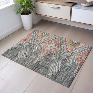 Piper Looms Mayfield Global AMF1091 Gray Machine Washable Area Rug Scatter Lifestyle Image Feature