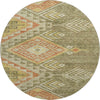 Piper Looms Mayfield Global AMF1091 Green Machine Washable Area Rug Round Main Image