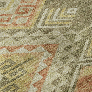 Piper Looms Mayfield Global AMF1091 Green Machine Washable Area Rug Swatch Image