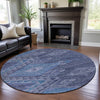 Piper Looms Mayfield Global AMF1091 Navy Machine Washable Area Rug Round Lifestyle Image Feature