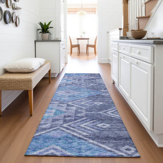 Piper Looms Mayfield Global AMF1091 Navy Machine Washable Area Rug Runner Lifestyle Image Feature