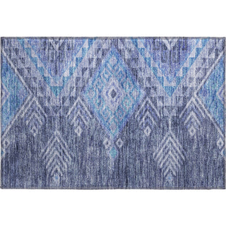 Piper Looms Mayfield Global AMF1091 Navy Machine Washable Area Rug Scatter Main Image